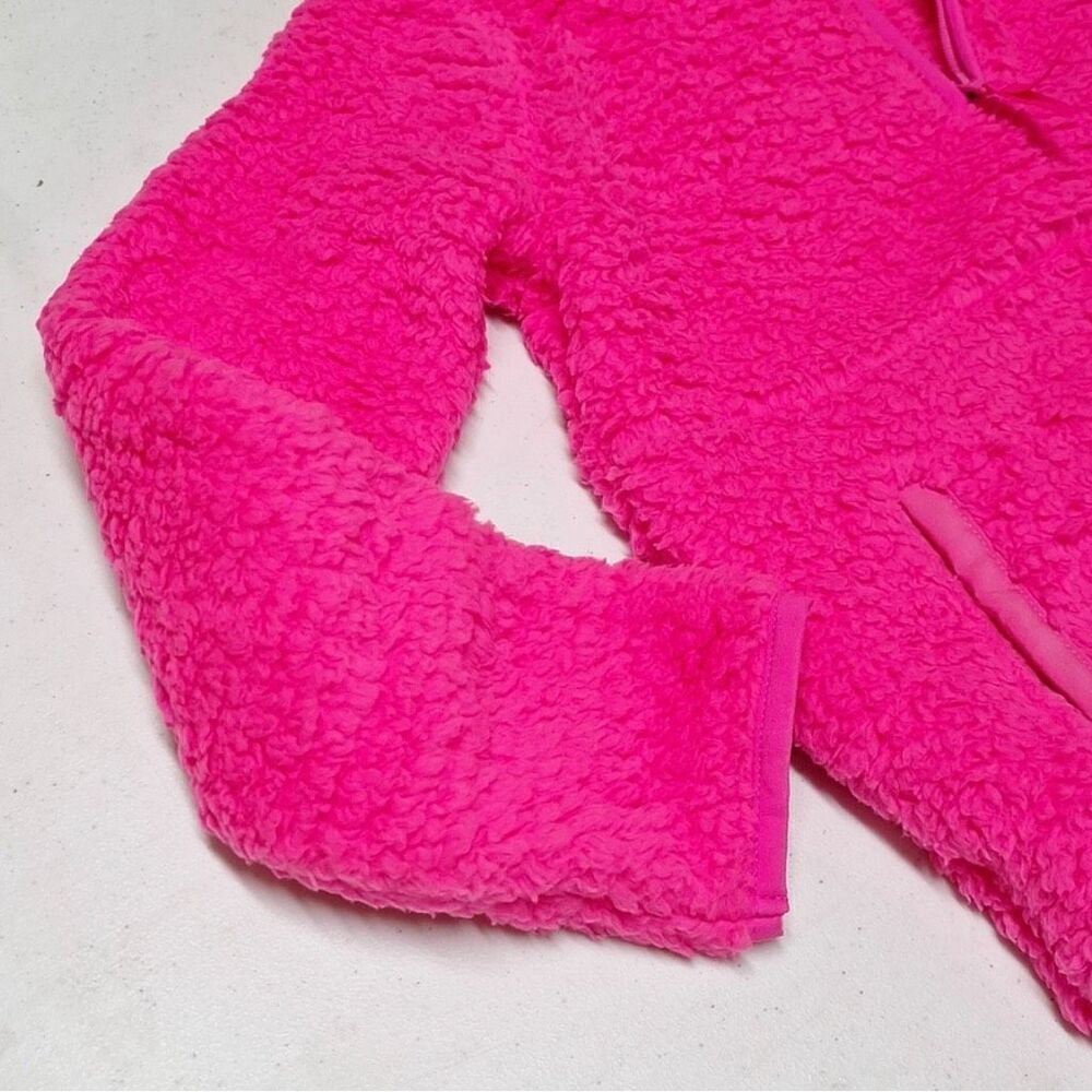 NEW! Kids' Faux Shearling Half Zip-Up Pullover Pink Girls Soft Winter Warm Top - Picture 6 of 8